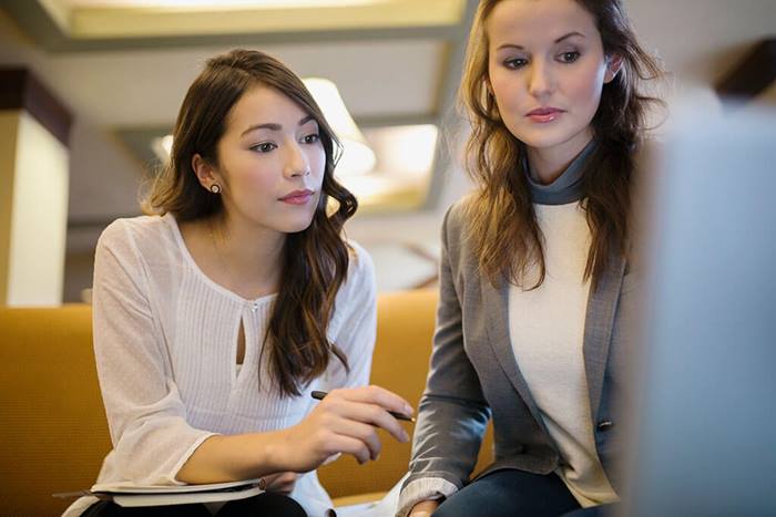 Women in casual meeting